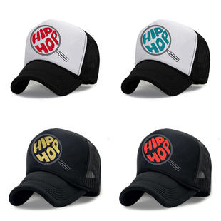 男女大码 货车帽mesh hop嘻哈街舞涂鸦滑板高顶帽潮酷个性 hip cap