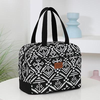 新款大容量针织加厚手提包铝箔保温层上班带饭盒收纳袋便携便当包