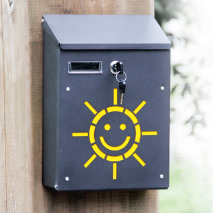 田园创意信箱挂墙装饰意见箱日式太阳小邮箱报纸收纳信件箱包邮