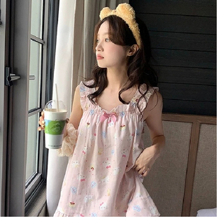 宽松可外穿家居服 李狗儿Dress 2025新款 可爱卡通猫咪睡衣女款 夏季