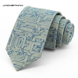 Jacketman领带男韩版绿色时尚多线条纹个性复古正装潮流窄版7cm款