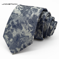 Jacketman领带男韩版蓝色个性灰色涂鸦复古职业正装商务宽版8cm款