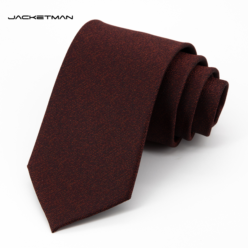 Jacketman酒红时尚单色暗纹领带