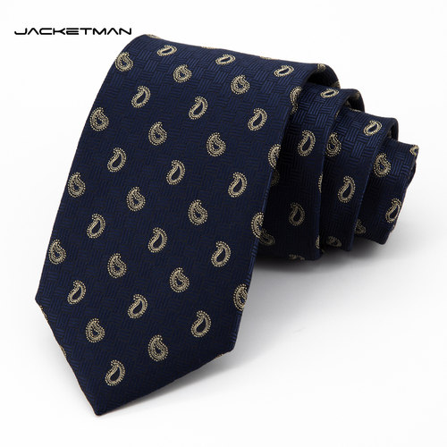 Jacketman蓝色时尚小腰果领带