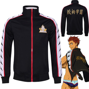 Free!男子游泳部动漫周边松冈凛cos服刺绣印花宽松外套运动卫衣