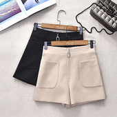 宽松雪纺显瘦休闲a字阔腿黑色西装 高腰韩版 女夏2026新款 短裤