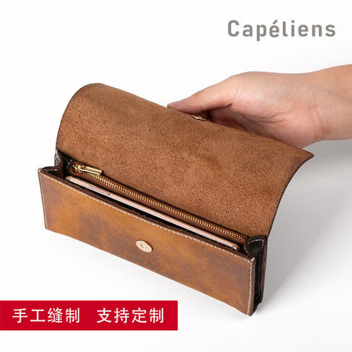 钱包复古休闲真皮手工手缝