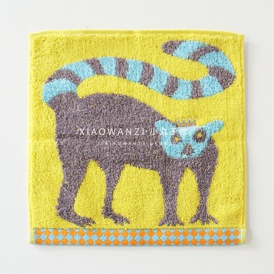 全棉无捻纱出口日本订单精美刺绣黄冠纯棉手帕擦手巾厚柔软小方巾