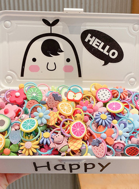 儿童卡通可爱拇指发圈宝宝不伤发发绳高弹力皮筋女童扎头头绳发饰