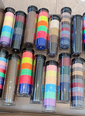 高马尾发圈罐装无接缝发绳简约基础款皮筋韩国扎发不伤发头绳头饰