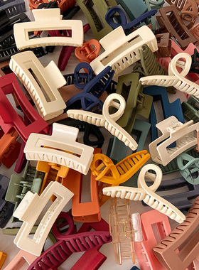 高级感大号鲨鱼夹发卡女亚克力百搭发夹后脑勺发量多抓夹夹子发饰