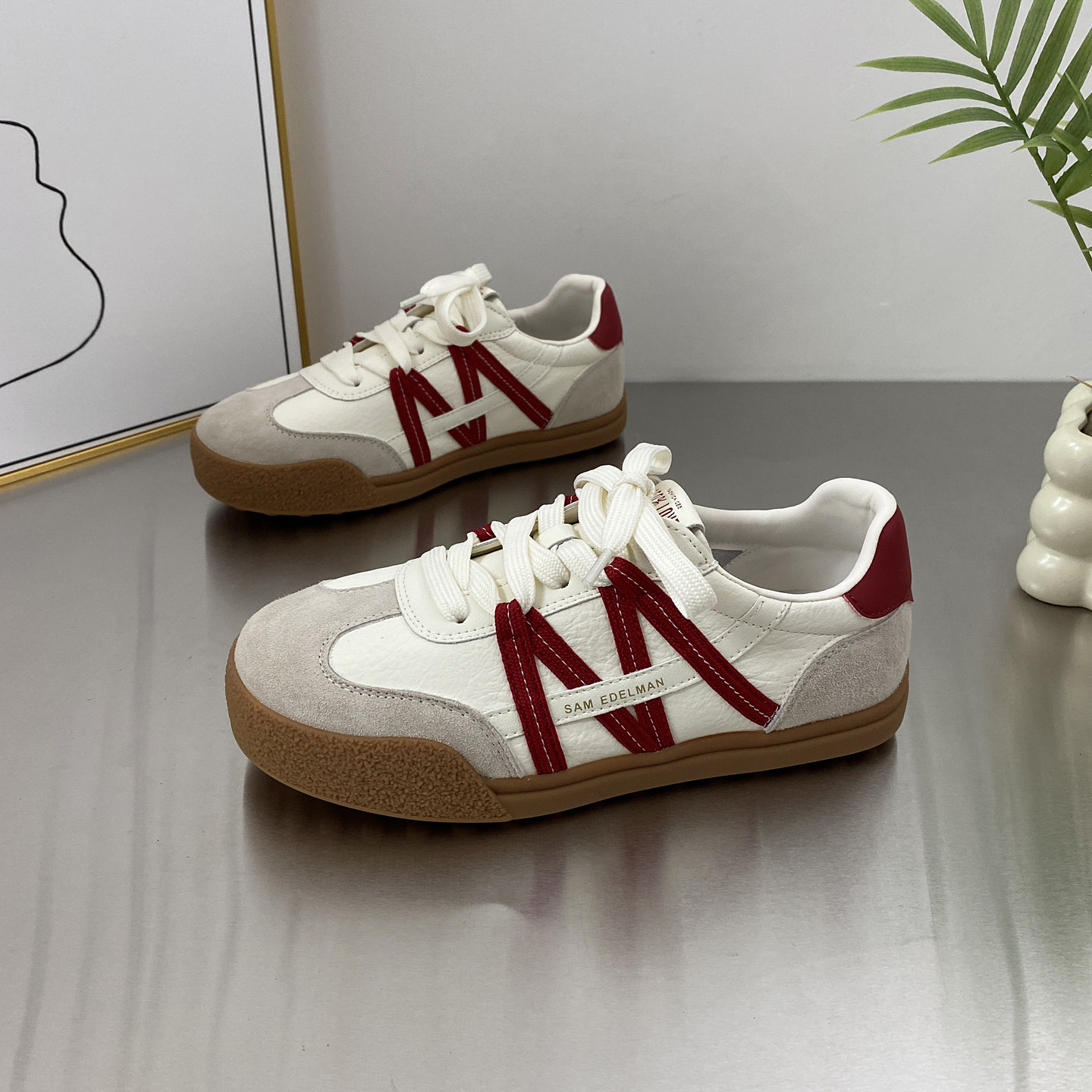 真皮复古平底拼色德训鞋女2026春季新款软底不累脚休闲板鞋运动鞋,女鞋,时尚休闲鞋,淘宝优惠券,粉丝福利购,淘宝优惠卷