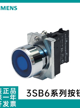 西门子3SB6平头带灯按钮金属1NO22mm绿色瞬动3SB6163-0DB40-1BA0