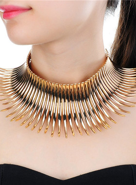 欧美夸张金属弯形时尚女酒吧项链