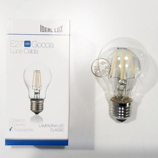 意大利进口idealluxE27LED光源透明白色复古灯泡卤素光源灯具配件