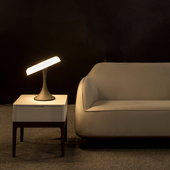 台湾艾舍人简约现代LED书房台灯创意学生护眼卧室床头典藏雾金砂