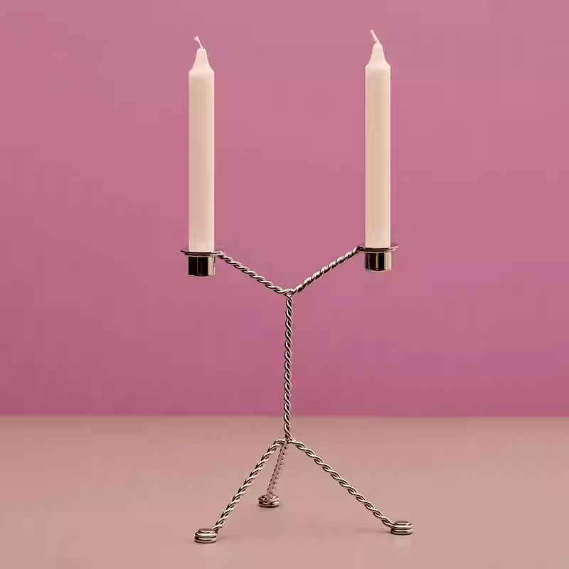 【新品】HAY Wire Candleholder 烛台摆件金属双层枝状烛