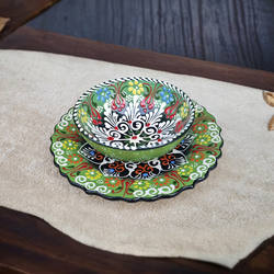 土耳其原装进口全手工陶瓷器波西米亚特色海外手工艺品二件礼套装