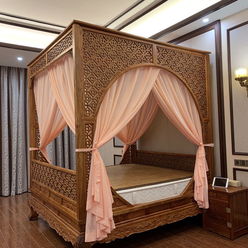 明清古典仿真丝防蚊床幔