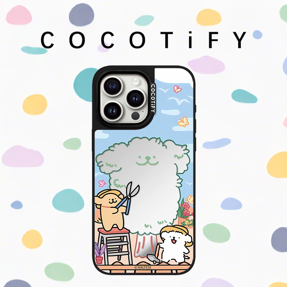 COCOTIFY联名线条狗狗镜面适用苹果iPhone17promax手机壳16明星同款15防摔13全包12保护套MagS