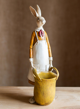 【掬涵】兔子装饰收纳瓶餐具桌面摆件笔筒筷子筒工具盒文艺插画风