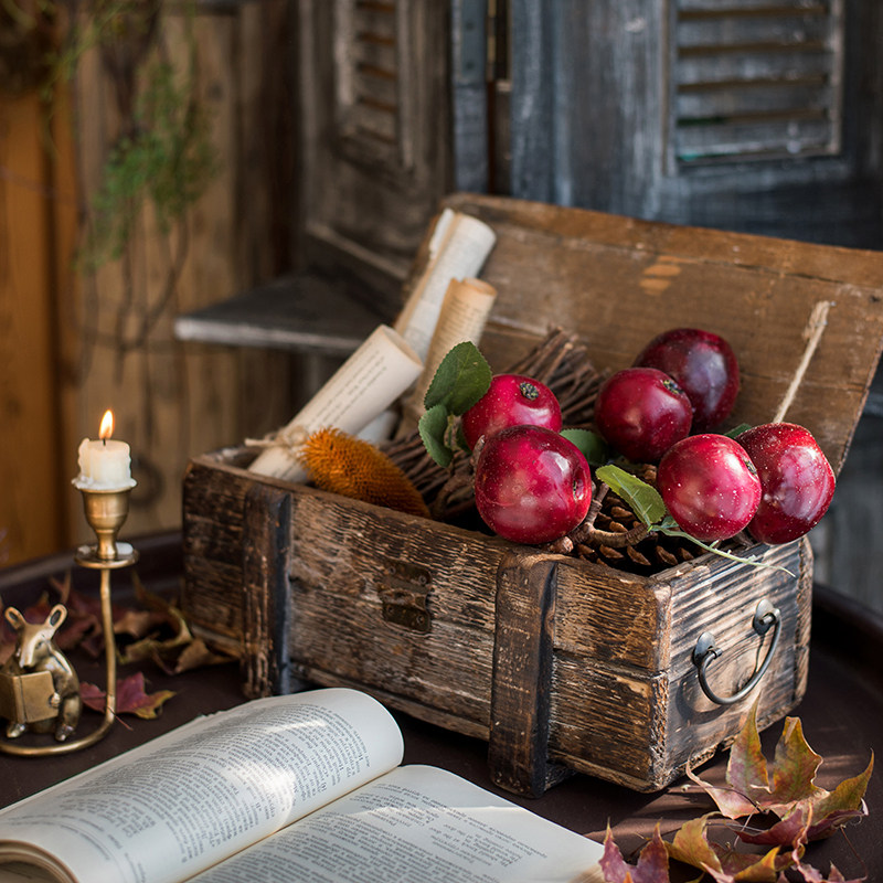 掬涵仿真苹果枝装饰果树枝花艺搭配装饰平安寓意圣诞小礼品摆件