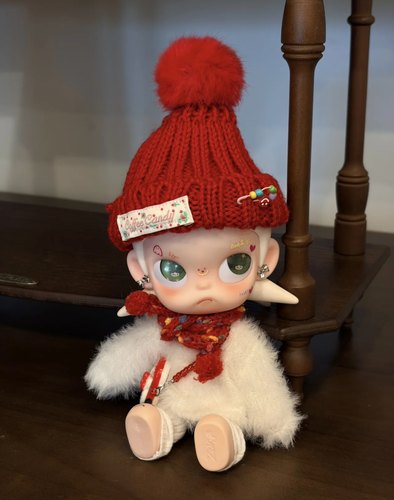 zsiga姜饼人圣诞帽套装molly可动人偶红色套装新年红色帽子衣服