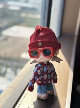 Zsiga嘎子姐红色毛衣圣诞娃衣可爱玩偶套装1/8衣服换装长袖包包