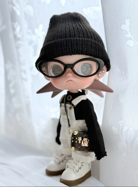 Zsiga嘎子姐白色小香背带裤套装BJD八分体适用套装秋冬帽子套装