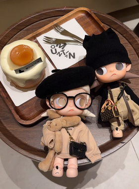 Zsiga栗棕色套装背带裤姜饼人嘎子姐贝雷帽包包1/8玩偶小香衣服