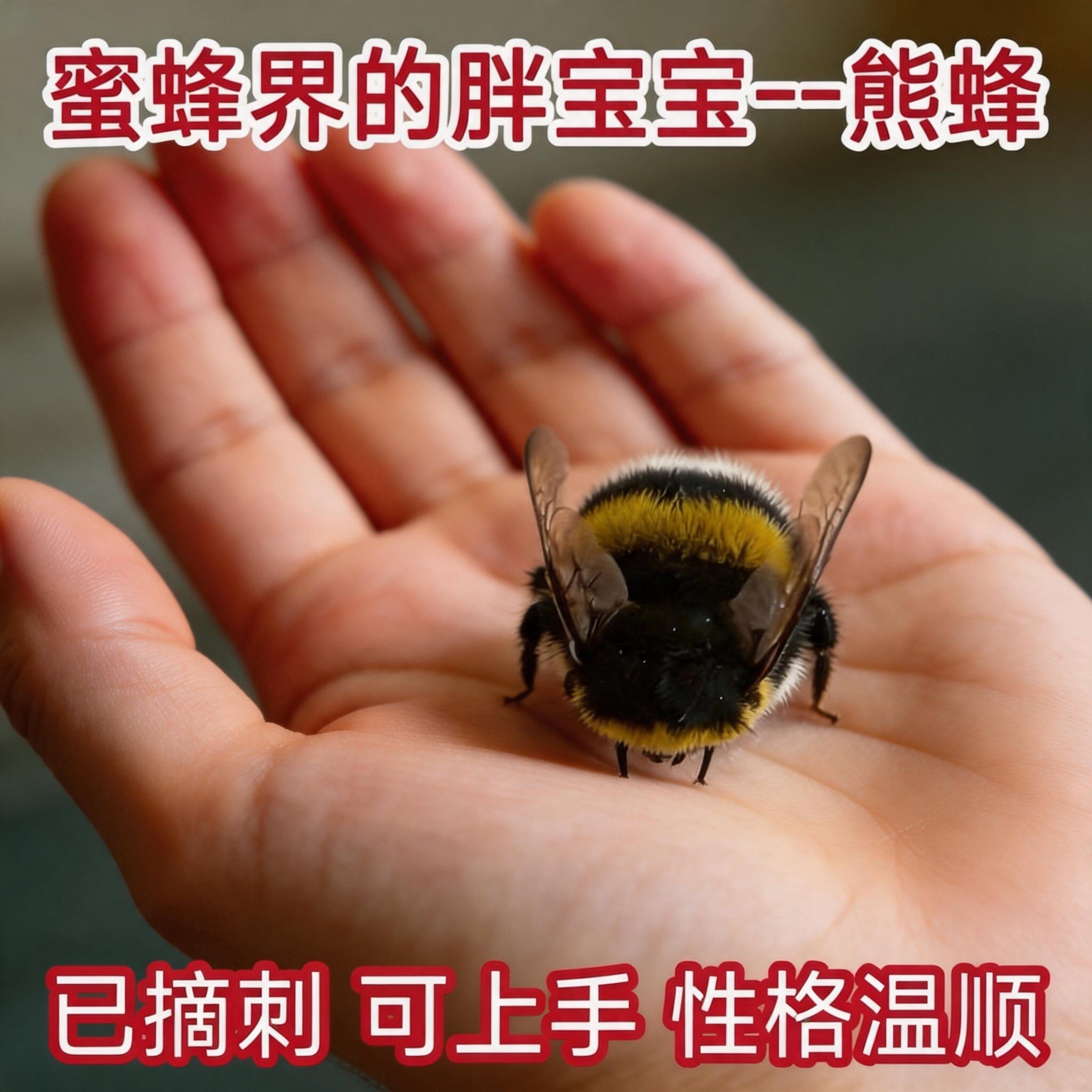 宠物熊蜂雄性蜂可上手不蜇人无刺熊蜂,无刺熊蜂不蜇人萌宠蜂异宠