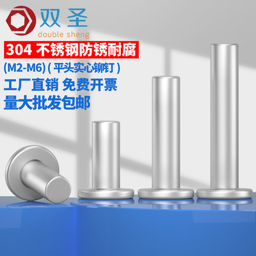 304不锈钢平头实心铆钉GB109