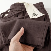 子男夏季 宽松百搭长裤 亚麻料薄款 纯棉裤 直筒冰丝速干运动休闲裤 子