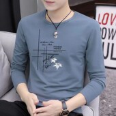 冰丝上衣服潮流体恤秋衣耐磨打底衫 工地干活秋季 t恤男士 长袖 薄款