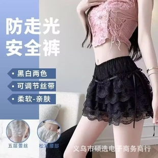 jk裙夏季 防走光裙撑短裙收腰修身 打底裤 甜美可外穿蕾丝花边安全裤