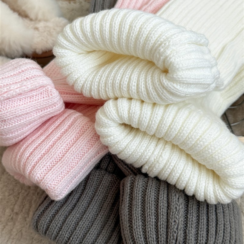 适用灰色袜套女过膝袜长筒袜v配雪地靴的袜子秋冬保暖堆堆腿套小