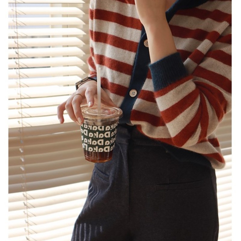 适用法国 Rixo Rane法式浪漫法式红白撞色P条纹针织开衫毛衣外