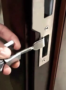 适用打孔阻门器公寓通用型房门反锁神器室内Q简单卡扣门锁安全锁