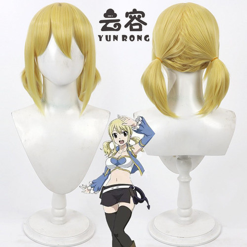 【云容】妖精的尾巴 露西cos假发Lucy 一体马尾双辫 哈特菲利亚