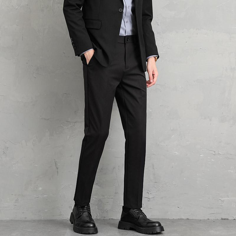 春夏季商务休闲黑色西装裤子男