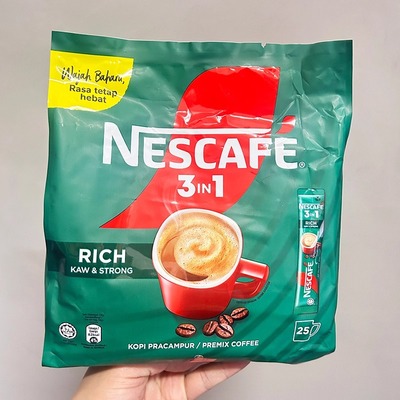 雀巢咖啡马来西亚进口Nescafe 三合一白咖啡摩卡拿铁丝滑速溶咖啡