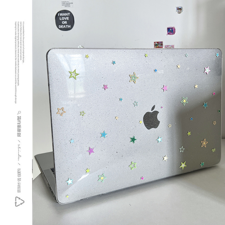 彩色星星满天星电脑壳适用苹果macbookair保护壳2025款笔记本M32电脑pro套macpro14寸透明膜配件高级感女简约