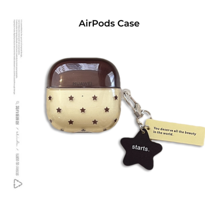 简约派适用imd韩系撞色星星airpods4保护套airpod3苹果pro2耳机壳二代无线蓝牙三代1代华为freebudsSE2盒6i女