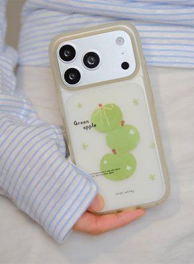 壳代表 适用透黄色青苹果17promax手机壳iphone16pro新款17少女14高级15pro全包防摔手机套ins韩个性简约小众