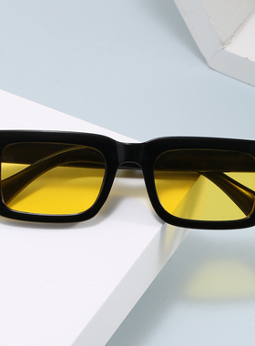 复古方形男士橘黄防紫外线太阳镜