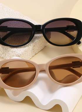 倪妮蔡文静同款高级感猫眼墨镜