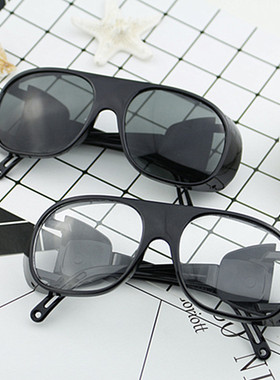 新品劳保防护眼镜 玻璃镜片防尘防风防冲击防飞溅打磨电焊平光镜