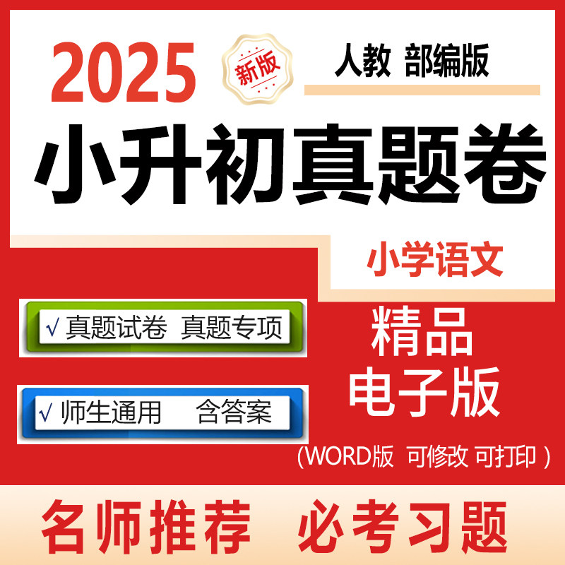 2025年人教版小升初真题卷必刷题