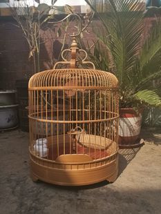 包邮邢氏老竹料留青抛光百灵鸟笼百灵遛笼手笼加密双顶成品全套