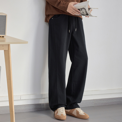 高端洗水斜纹棉宽松直筒卫裤男